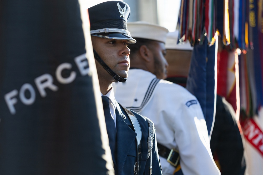 Joint Armed Forces Color Guard Presents the Colors at Great American State Fair Kickoff