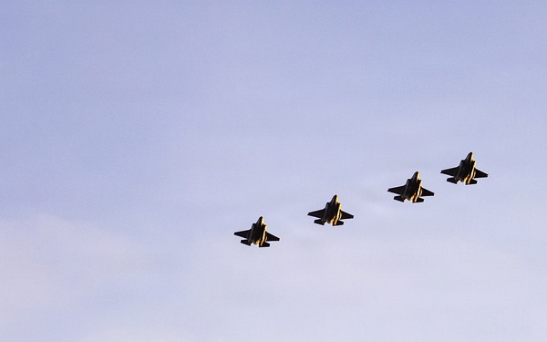 U.S. Air Force F-35As fly down the National Mall