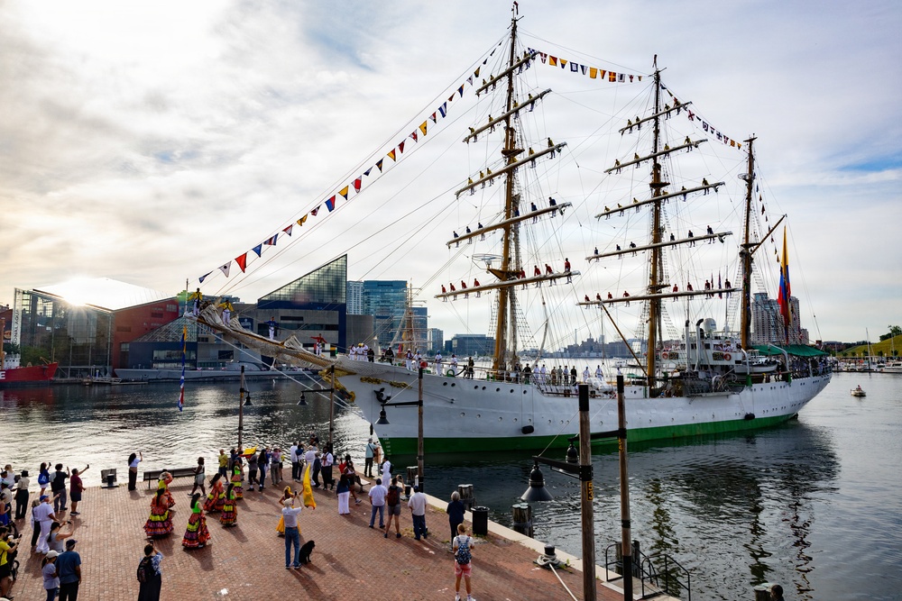 ARC Gloria Moors in Baltimore Harbor for SAIL250MD