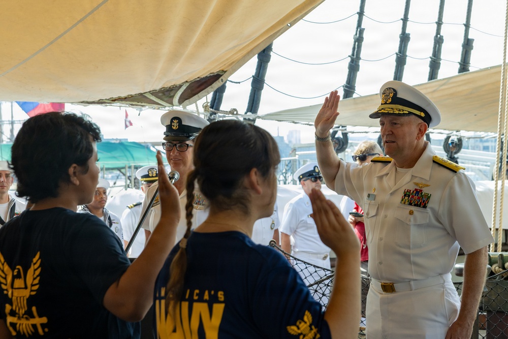 Oath of Enlistment Ceremony Aboard the USS Constellation