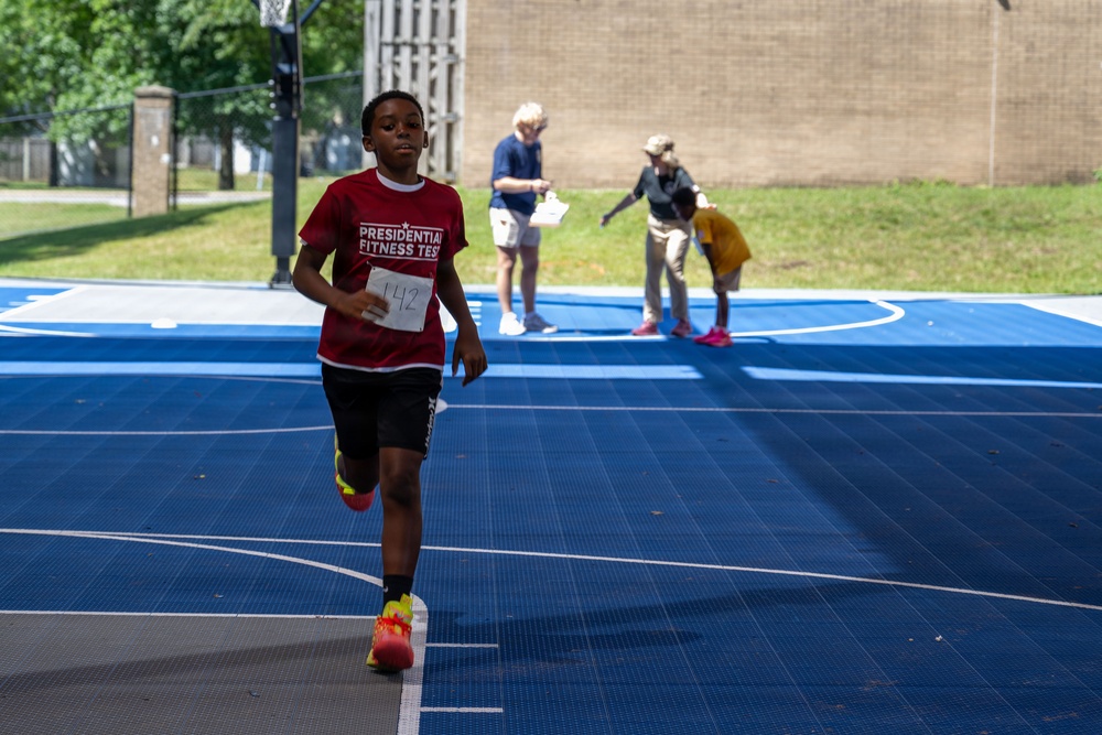 Presidentially Fit: local schoolchildren take Presidential Fitness Test at JBA