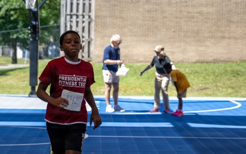 Presidentially Fit: local schoolchildren take Presidential Fitness Test at JBA