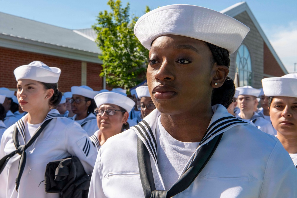 Recruit Training Command Pass-in-review graduation