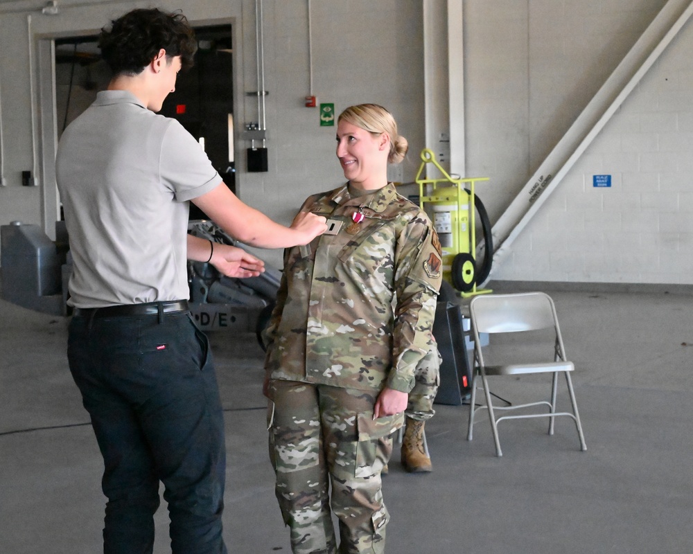 104th Fighter Wing commissions enlisted member with over 13 years in service