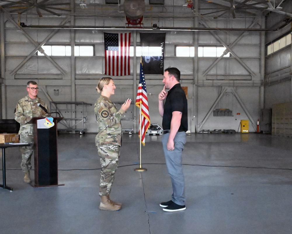 104th Fighter Wing commissions enlisted member with over 13 years in service