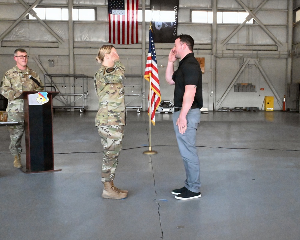 104th Fighter Wing commissions enlisted member with over 13 years in service