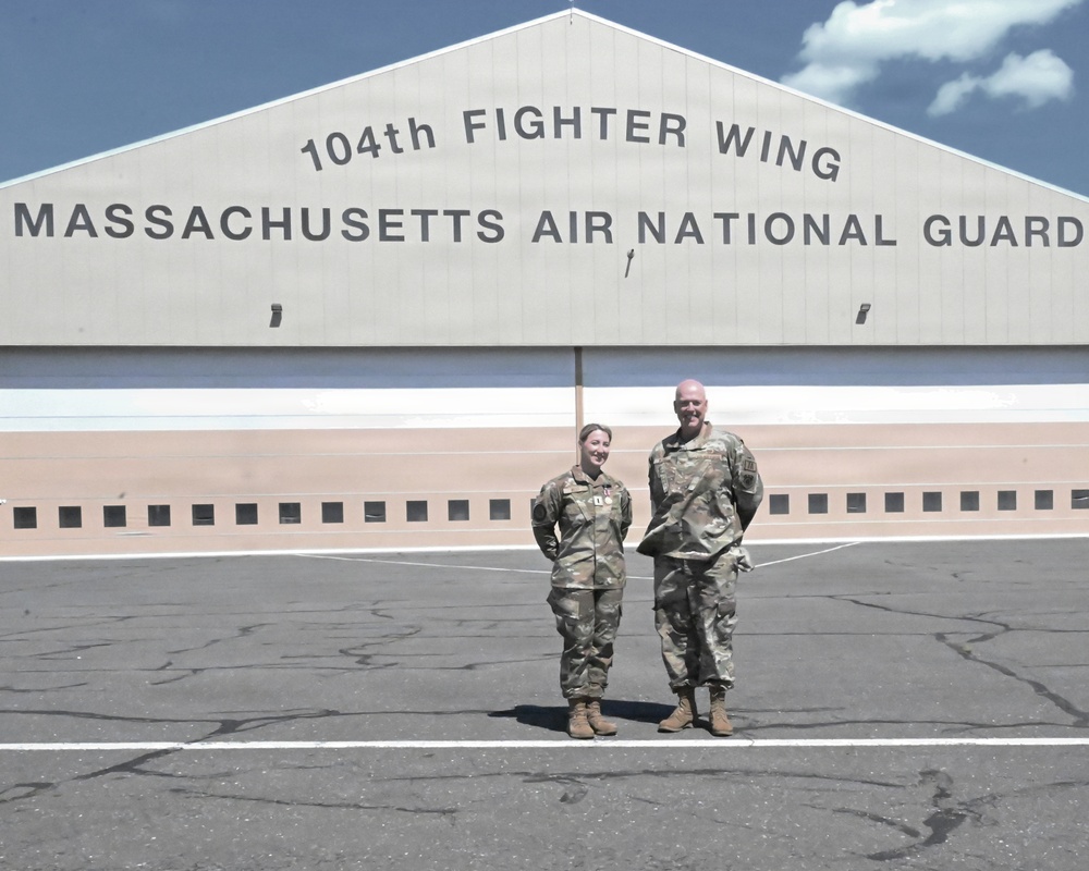 104th Fighter Wing commissions enlisted member with over 13 years in service