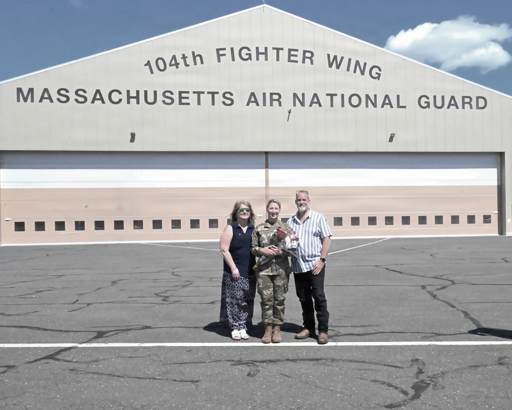 104th Fighter Wing commissions enlisted member with over 13 years in service