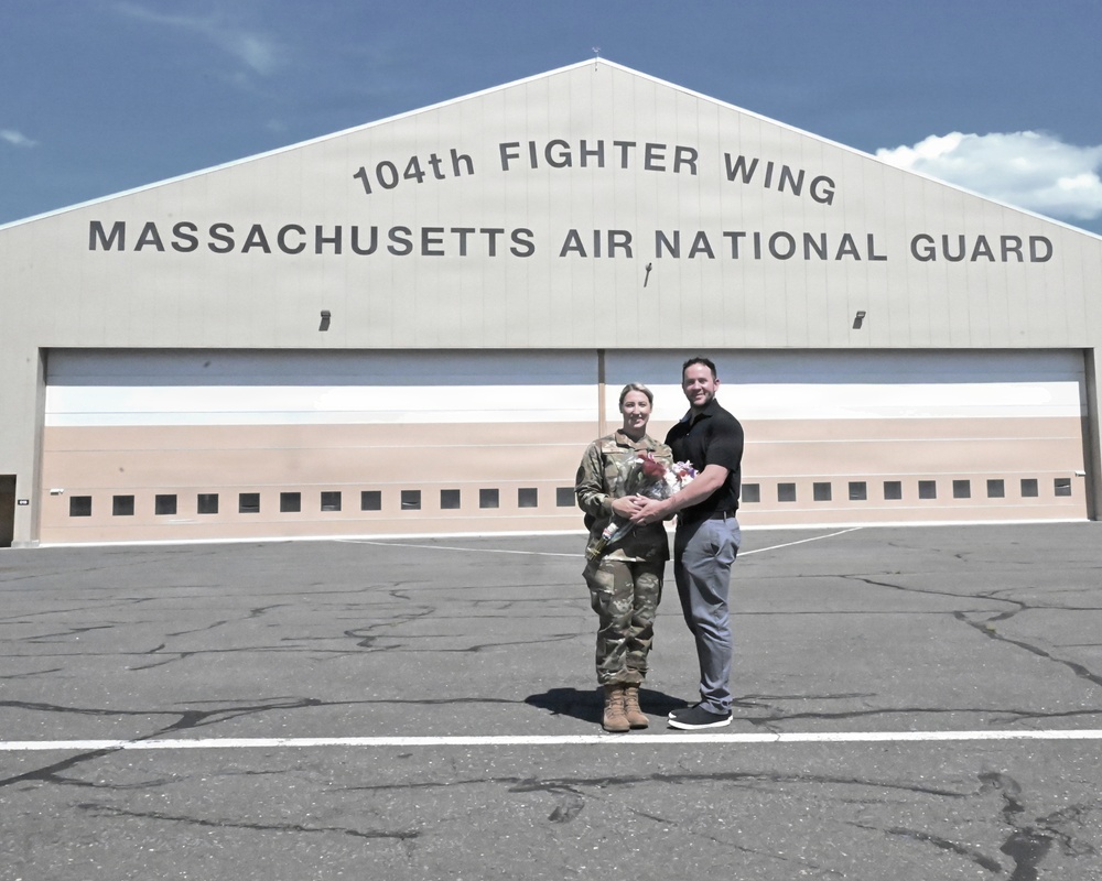 104th Fighter Wing commissions enlisted member with over 13 years in service
