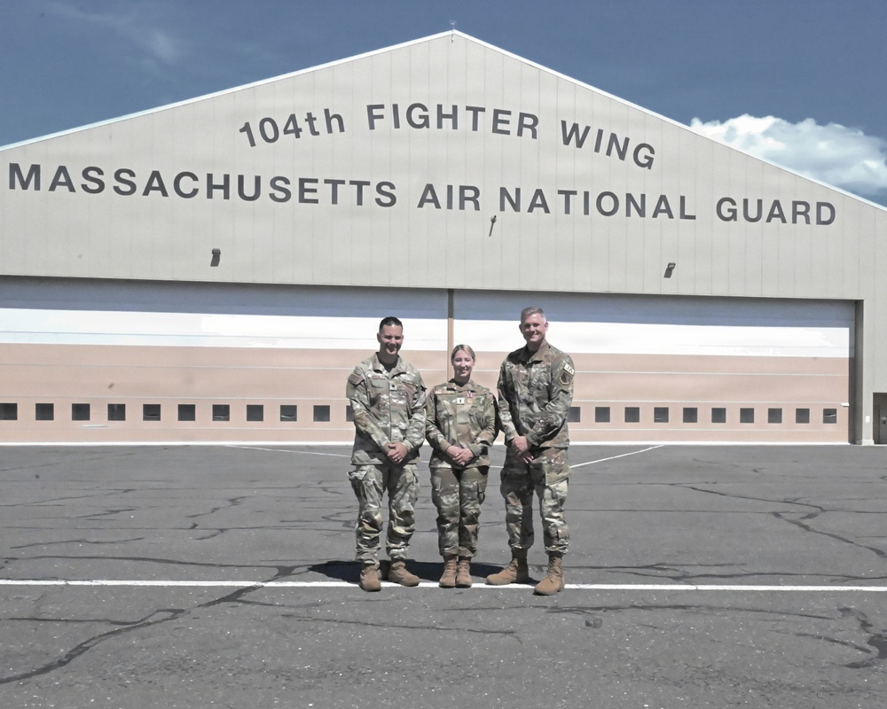 104th Fighter Wing commissions enlisted member with over 13 years in service