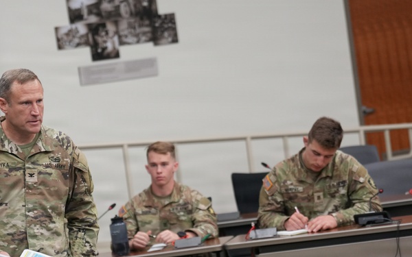 Col. Soyka gives safety brief to West Point cadets