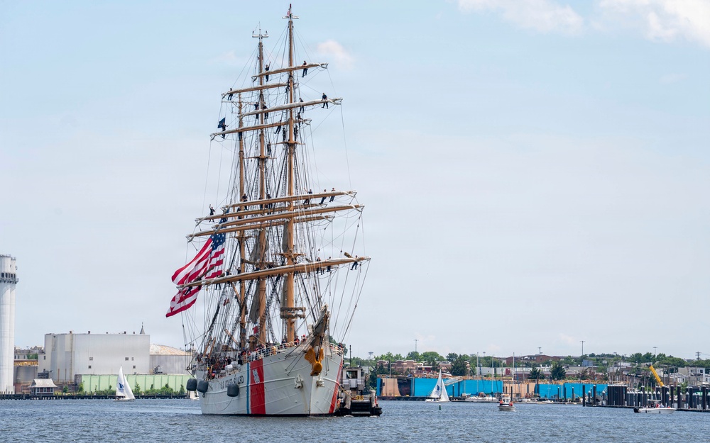 USCGC Eagle (WIX 327) Pulls Into Baltimore Harbor for Sail 250 Maryland