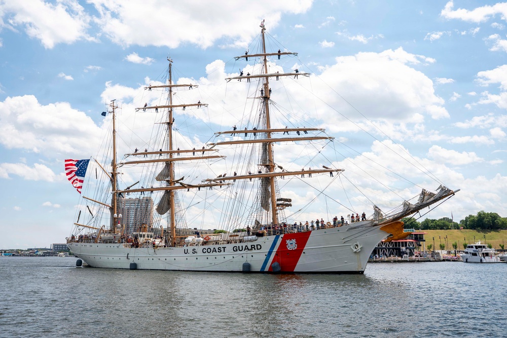 USCGC Eagle (WIX 327) Pulls Into Baltimore Harbor for Sail 250 Maryland