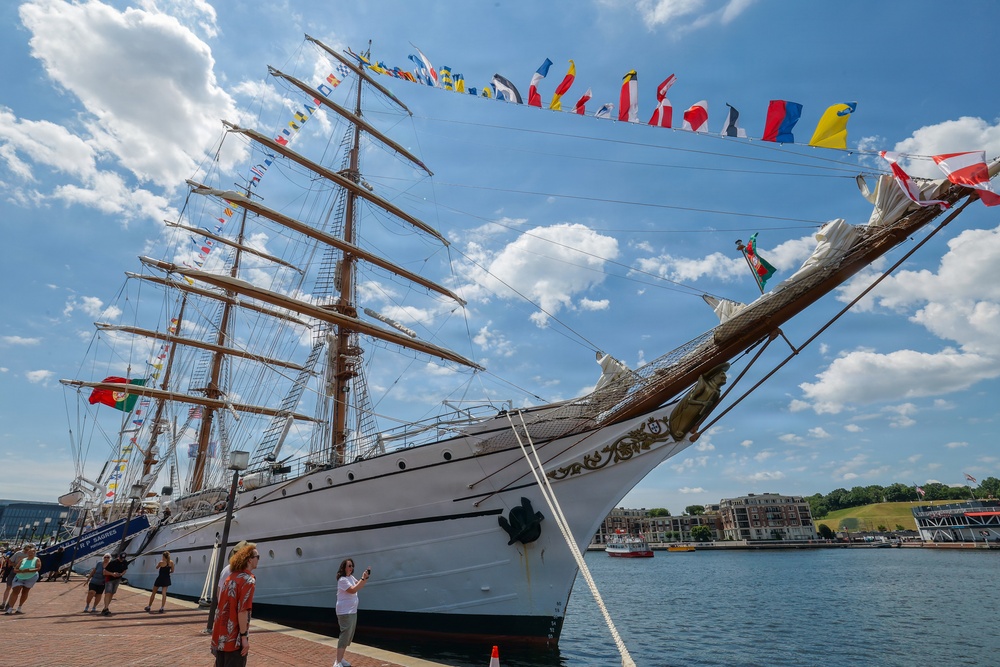 Portuguese navy training ship NRP Sagres welcomes visitors during SAIL250 Maryland