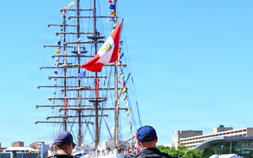 U.S. Coast Guard Maritime Enforcement Specialist's patrolling the baltimore inner harbour during Sail 250 Maryland