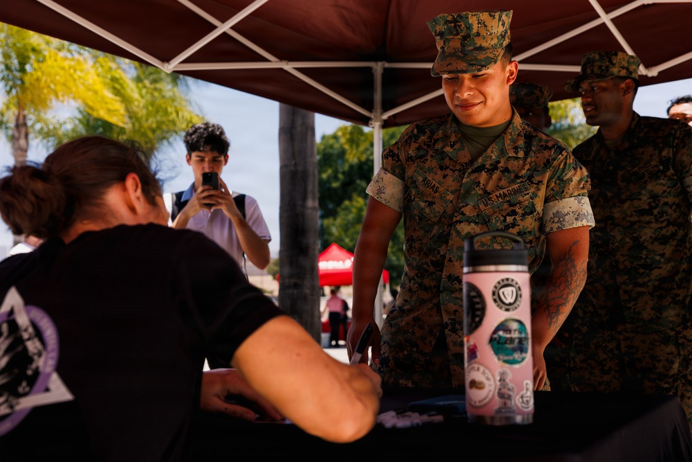 Marine Corps Veteran and PFL Fighter Liz Carmouche visits Camp Pendleton