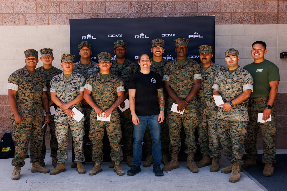 Marine Corps Veteran and PFL Fighter Liz Carmouche visits Camp Pendleton