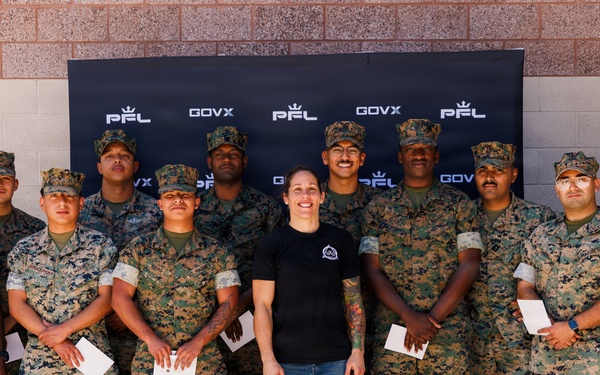 Marine Corps Veteran and PFL Fighter Liz Carmouche visits Camp Pendleton