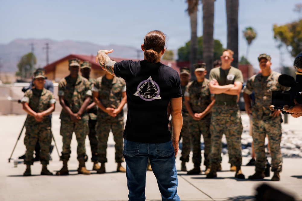 Marine Corps Veteran and PFL Fighter Liz Carmouche visits Camp Pendleton