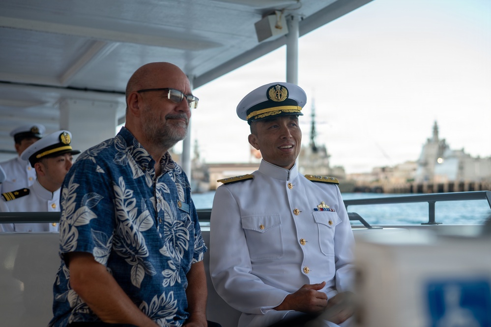 JMSDF conducts wreath-laying ceremony aboard USS Arizona Memorial