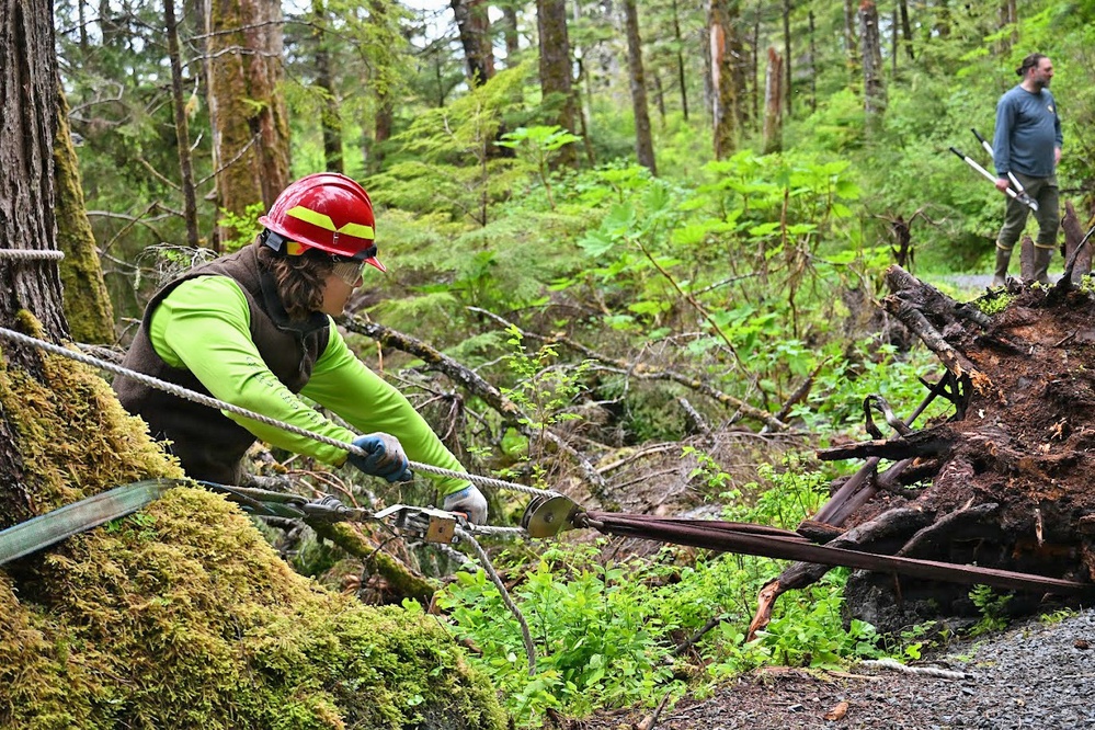 Forest Service and Sitka Trail Works Improve Cross Trail
