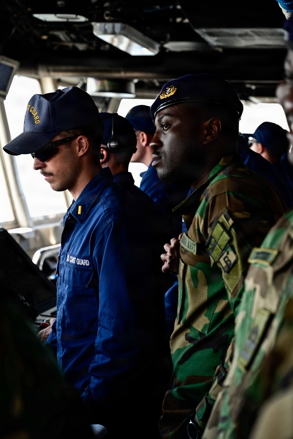 FLEETEX 250: USCGC Stone (WMSL 758) hosts African partner navies for joint operations off Virginia coast