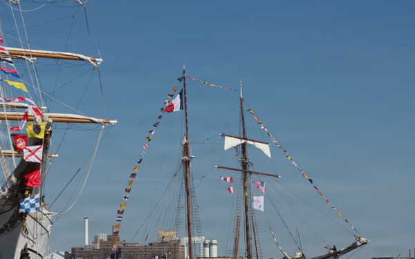 French Navy training ship Belle Poule prepares to moor during SAIL250 Maryland