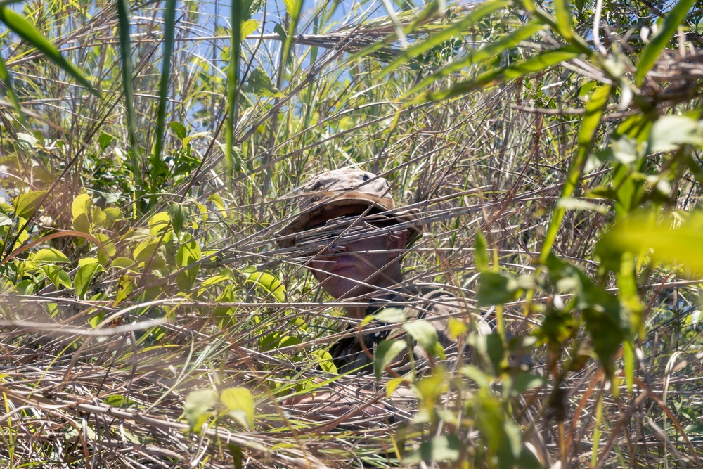 3rd Littoral Combat Team Marines patrol during Tactical Small Units Leaders Course