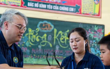 Pacific Partnership 2026 Medical Team provides medical care to students at Trường Tiểu Học Lệ Ninh Primary School in Quang Tri, Vietnam
