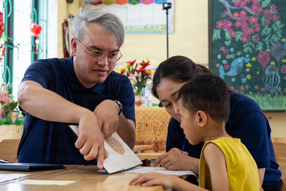 Pacific Partnership 2026 Medical Team provides medical care to students at Trường Tiểu Học Lệ Ninh Primary School in Quang Tri, Vietnam