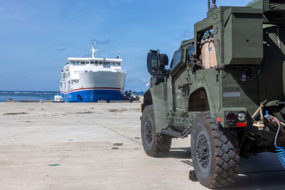 3rd Marine Littoral Regiment stages equipment for littoral mobility maneuvers during KAMANDAG 10