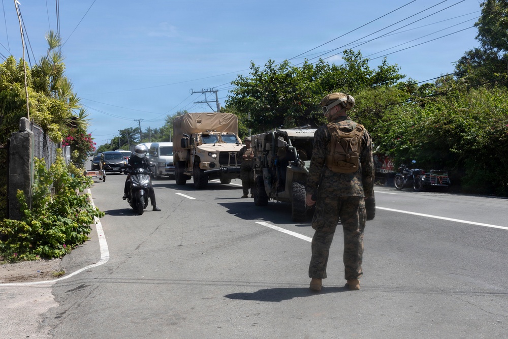 3rd Marine Littoral Regiment stages equipment for littoral mobility maneuvers during KAMANDAG 10