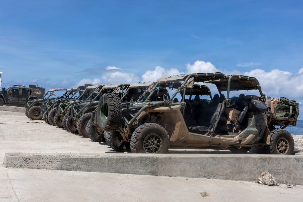 3rd Marine Littoral Regiment stages equipment for littoral mobility maneuvers during KAMANDAG 10