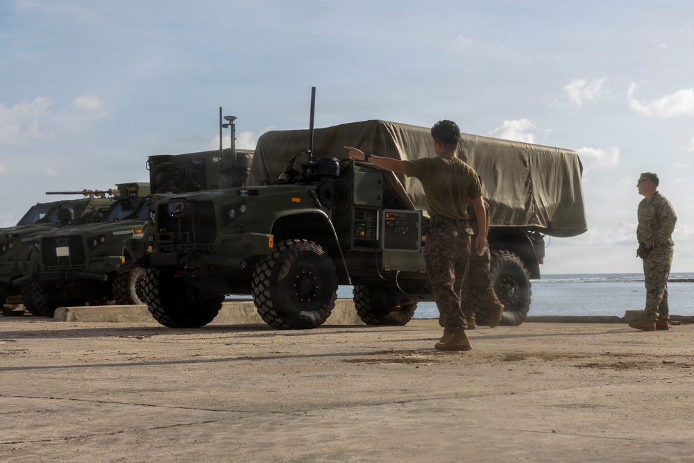 3rd Marine Littoral Regiment stages equipment for littoral mobility maneuvers during KAMANDAG 10