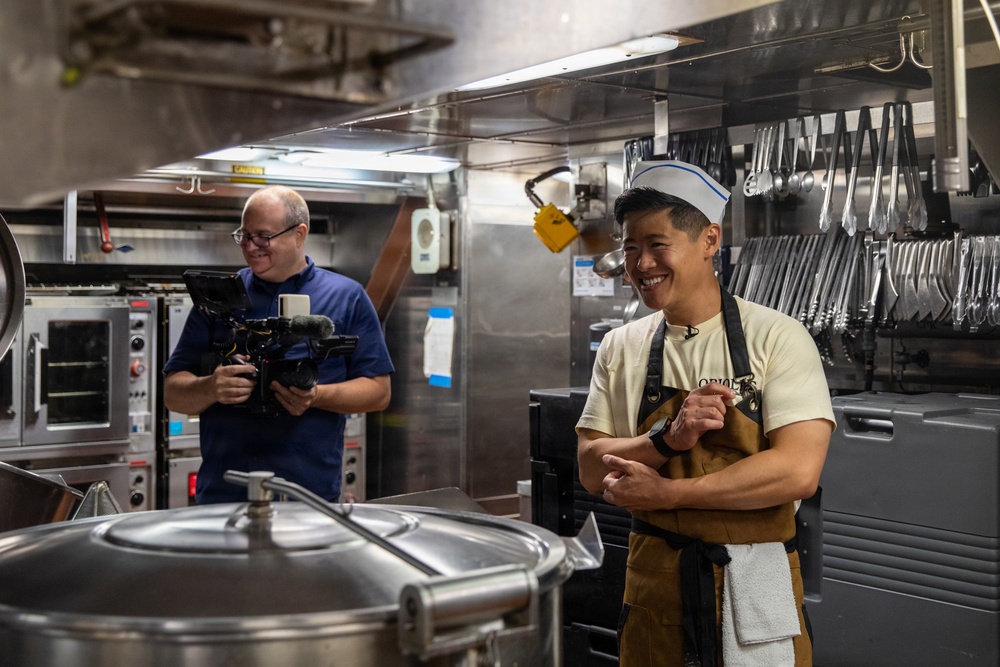Local Baltimore chefs prepare food for USS Arlington’s (LPD 24) crew during SAIL 250 Maryland &amp; Airshow Baltimore.