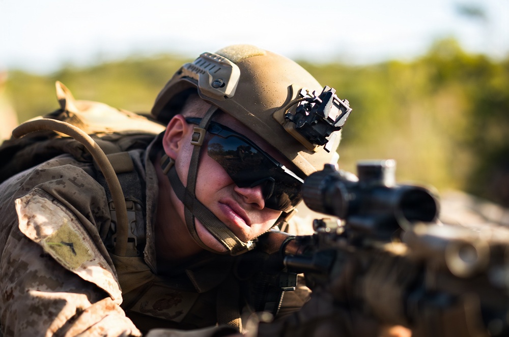 3rd Littoral Combat Team Marines conduct ambush patrols during Tactical Small Unit Leaders Course