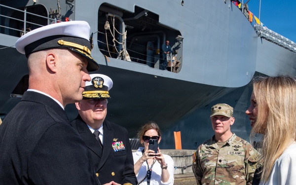 Mount Whitney Welcomes U.S. Ambassador to the Republic of Lithuania for a Ship Tour
