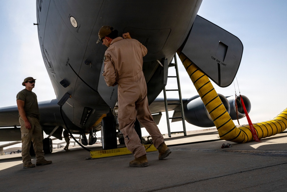 KC-135 refuels F-35As during security operations