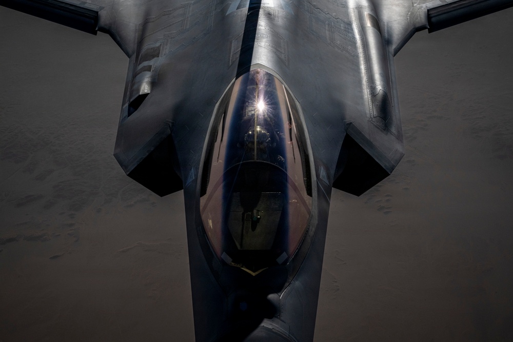 KC-135 refuels F-35As during security operations