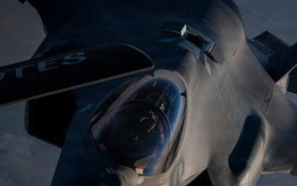 KC-135 refuels F-35As during security operations