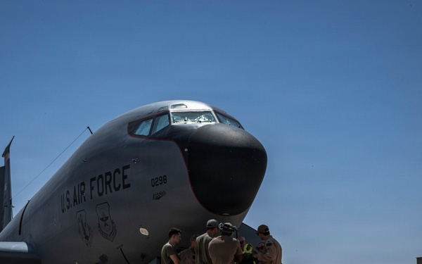 KC-135 supports security operations with F-35 aerial refueling