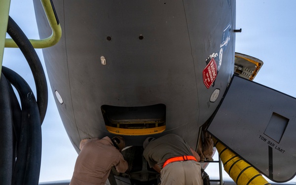 KC-135 supports security operations with F-35 aerial refueling