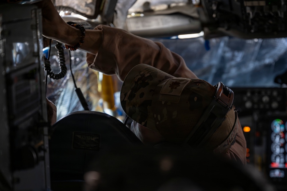 KC-135 supports security operations with F-35 aerial refueling