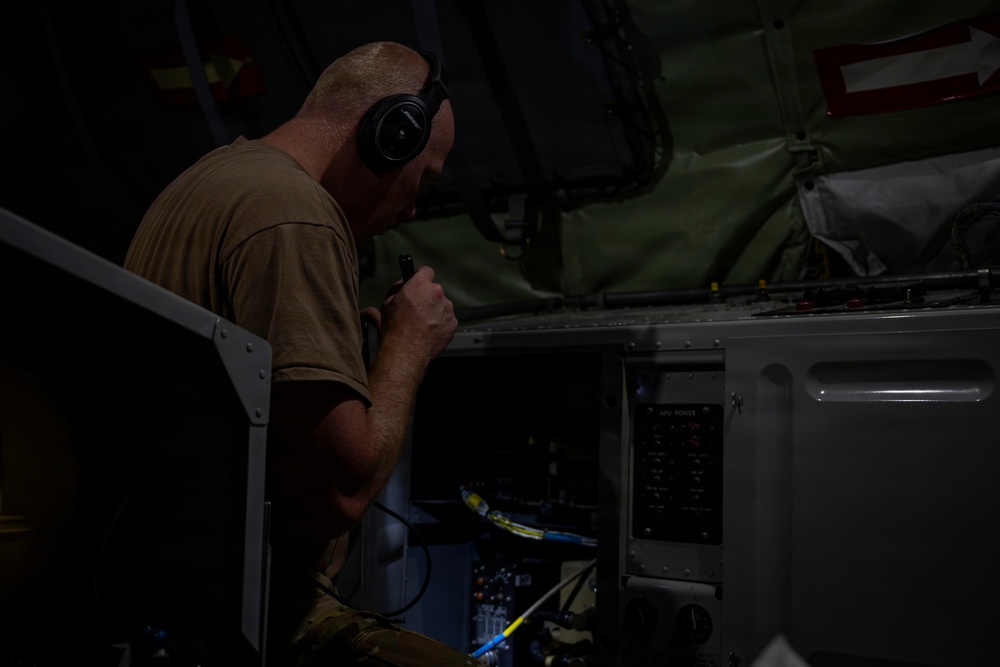 KC-135 supports security operations with F-35 aerial refueling
