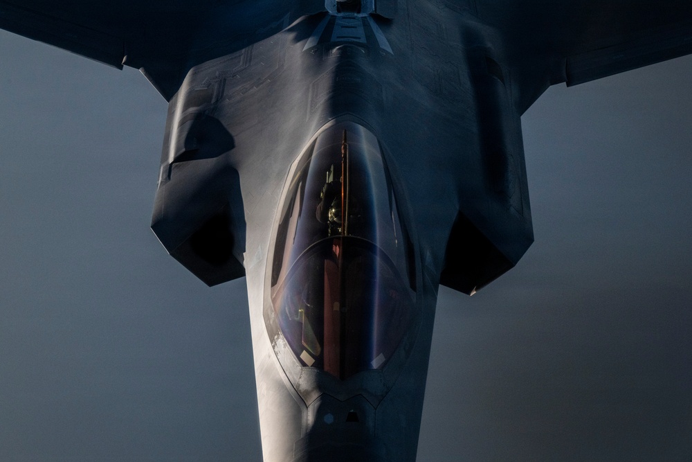 KC-135 supports security operations with F-35 aerial refueling