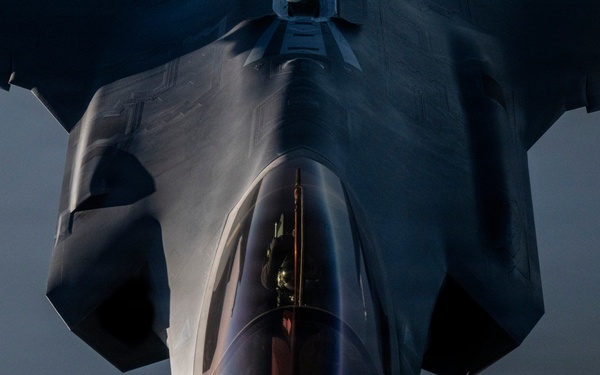 KC-135 supports security operations with F-35 aerial refueling