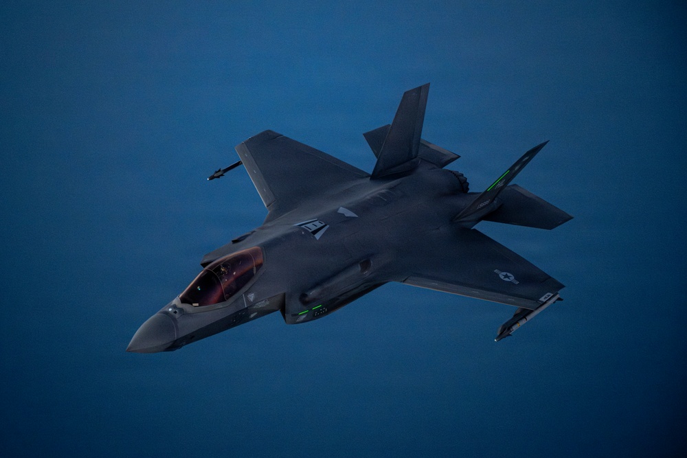 KC-135 supports security operations with F-35 aerial refueling