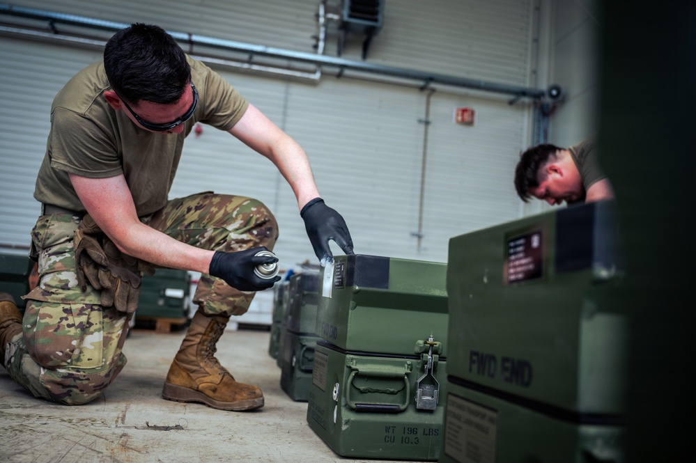 Ramstein munitions experts prepare guided missile stockpiles for shipment