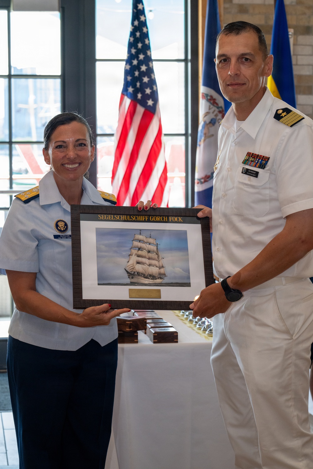 Coast Guard Atlantic Area senior leaders engage with international partners during Sail250 Virginia