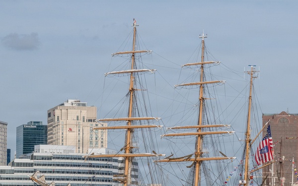 US Coast Guard Cutter Barque Eagle departs Sail250 Virginia